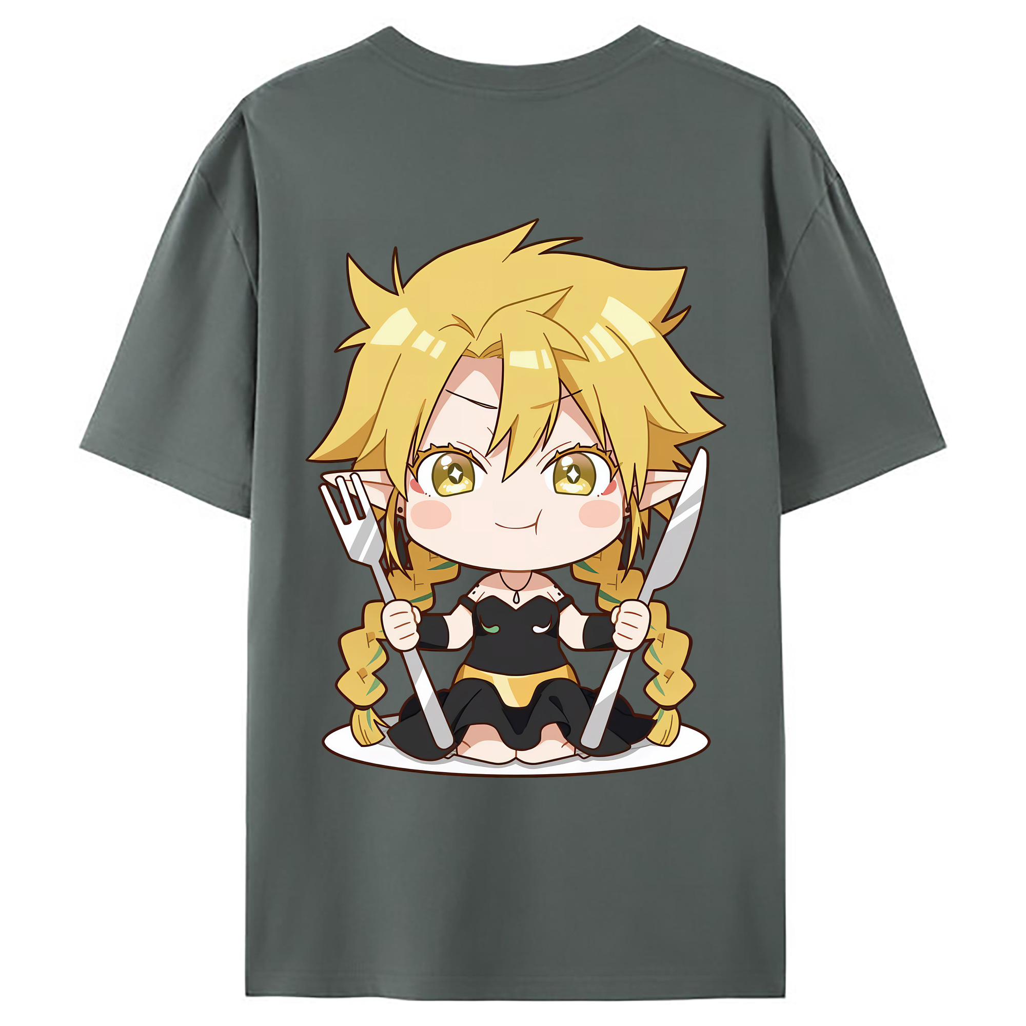 （画像用） 転スラ Regarding Reincarnated to Slime 綿100％ メンズ半袖Tシャツ（バックプリント） 通気性
